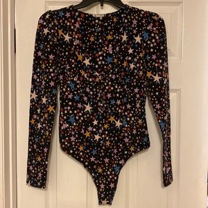 Free People M bodysuit black with stars